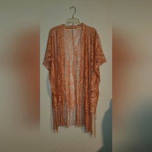 Oversized Lace Cardigan with fringe